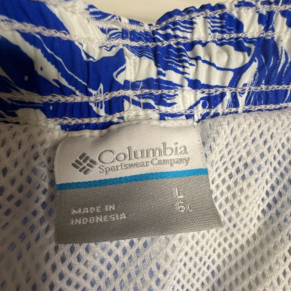 Columbia Men’s PFG Mesh Lined Shorts Tropical Blue Leaf, size large - Picture 5 of 6